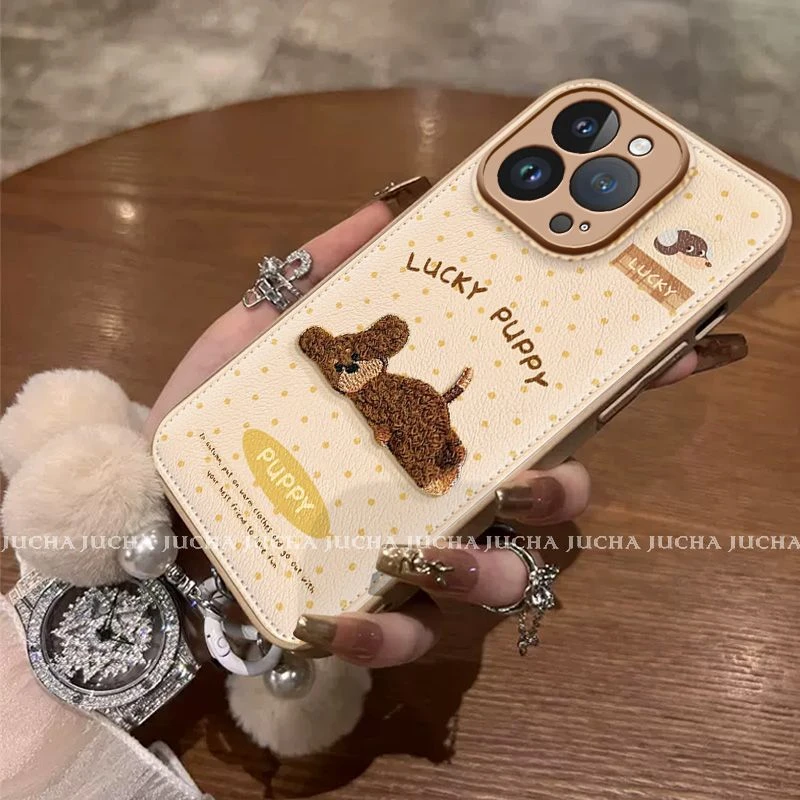 英文小狗适用苹果16promax手机壳网红爆款小米14高颜值华为mate60