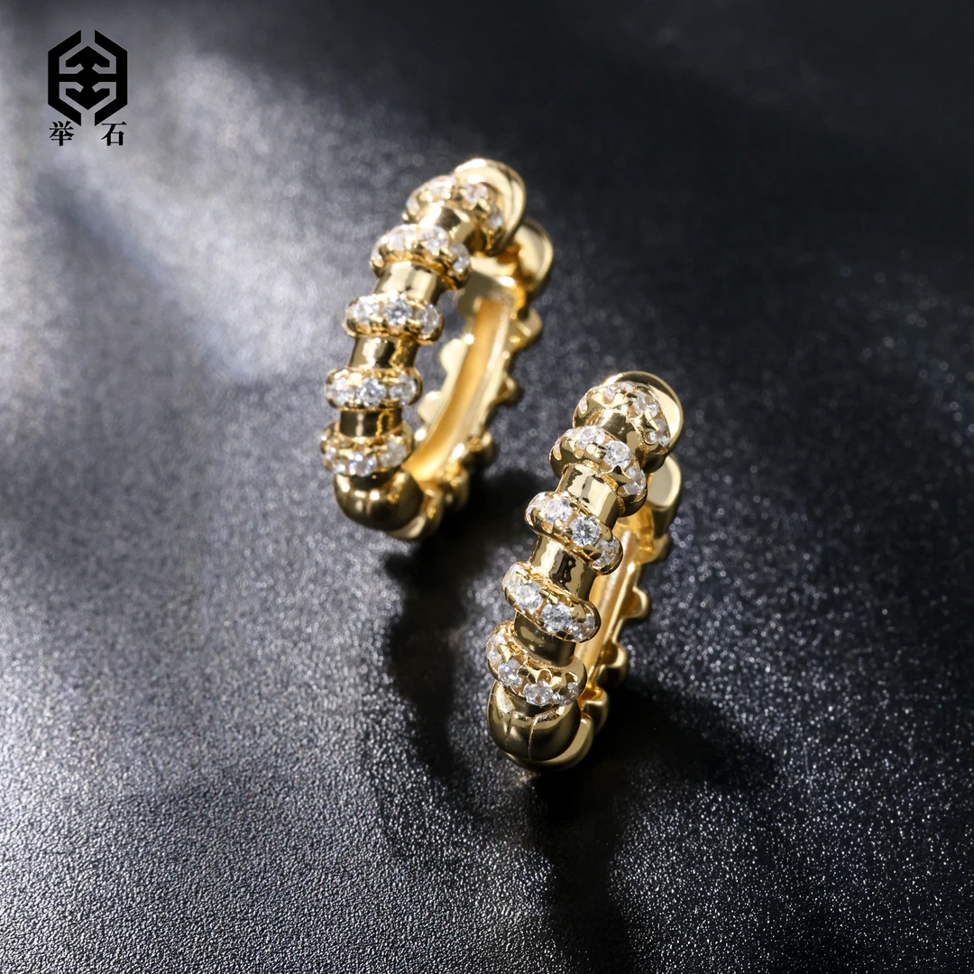 925银合成锆石银制品 【举石精选】X0529-9819-12个性耳饰（一对）Y