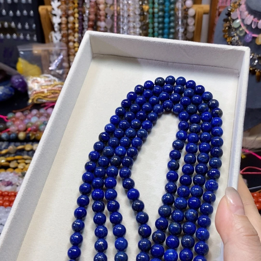 玛瑙/玉髓合金珠宝半成品青金石一条卡8mm