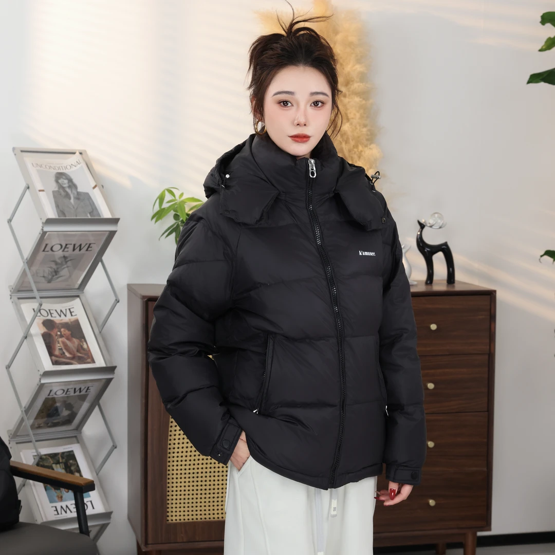 2025冬季男装鸭绒立领连帽款休闲户外保暖防寒简约百搭羽服外套男