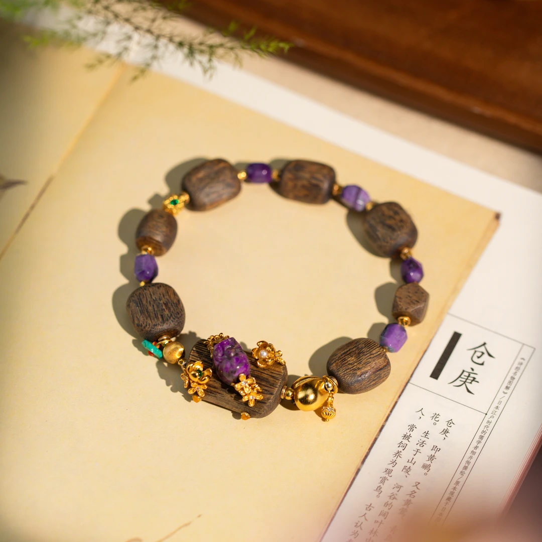 沉香D- 《花灵禄》原创奇楠沉香手串-ACX75671（多样性发）