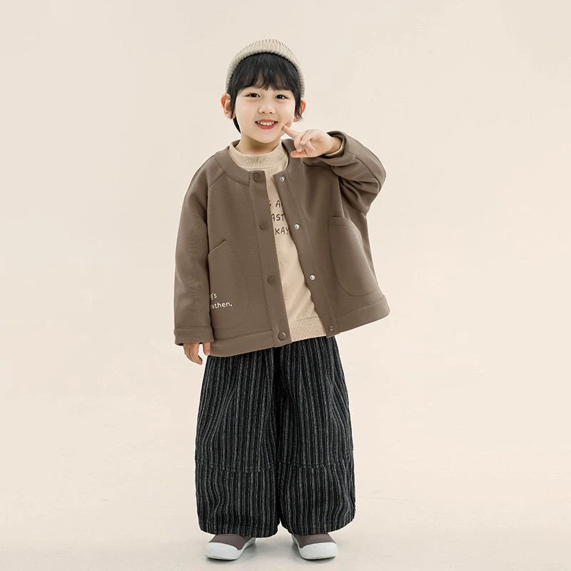 长袖韩版秋款童外套男上衣圆领开衫儿童童装畅果中春秋新款小童