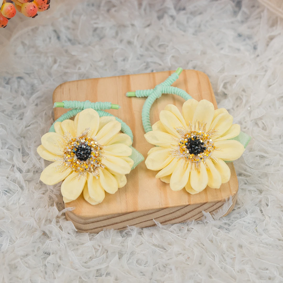 饰阿梁2946 向日葵皮筋头饰儿童小女孩发饰手工仙气可爱甜美百搭