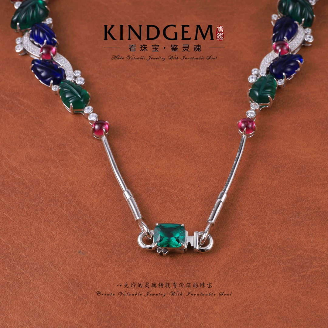 坠链均925银 KindGem 高级感气质奢华水果锦囊项链（35cm）S-36534