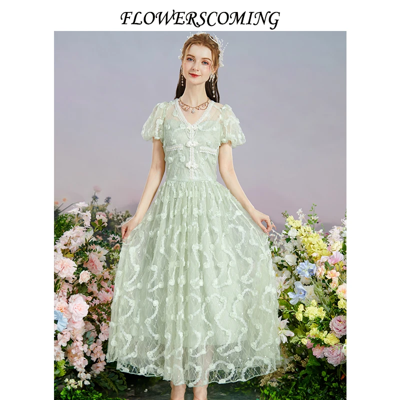 花儿开了2025年夏新款重工别致立体设计上衣半身裙套装FOXT055