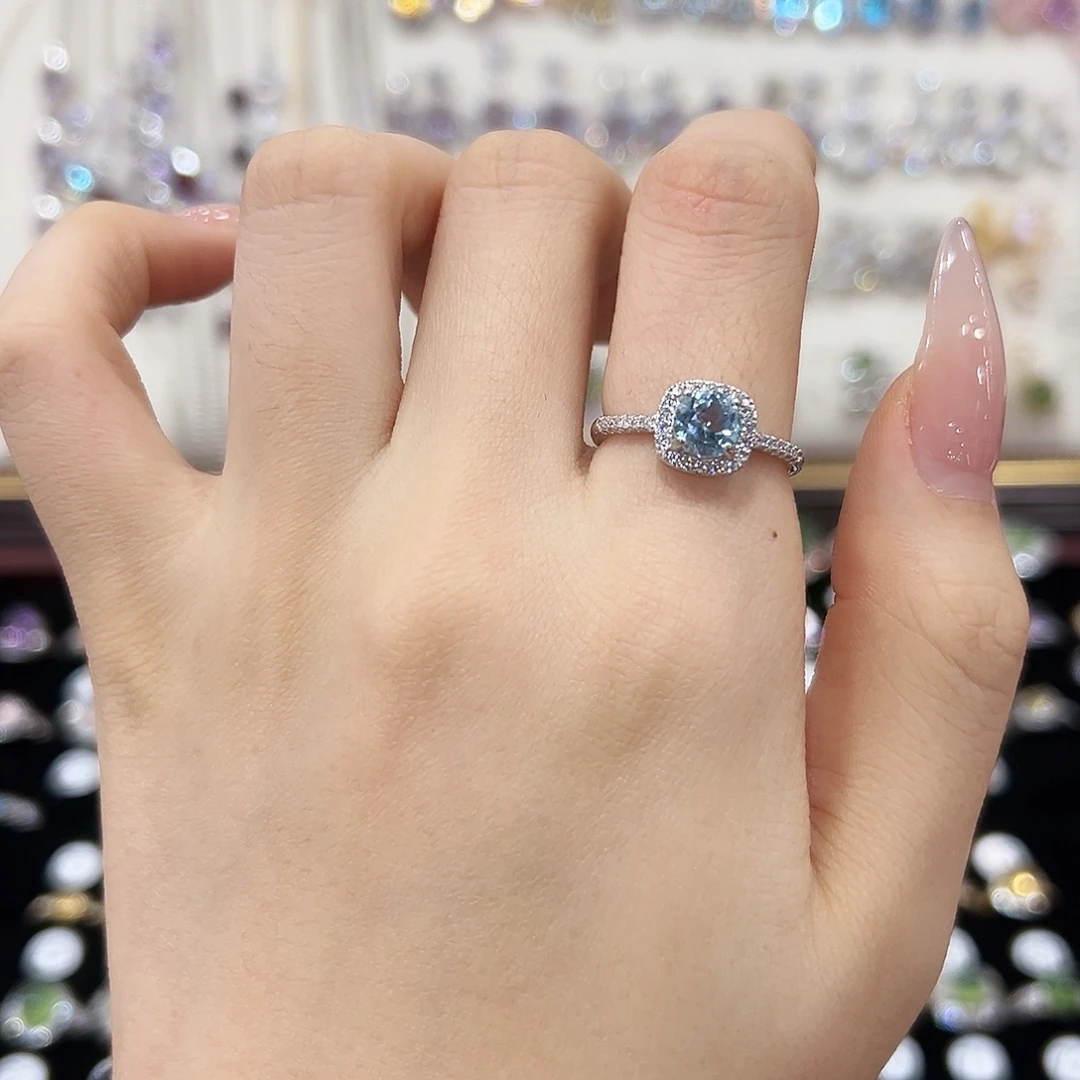 银S925镶嵌托帕石戒指