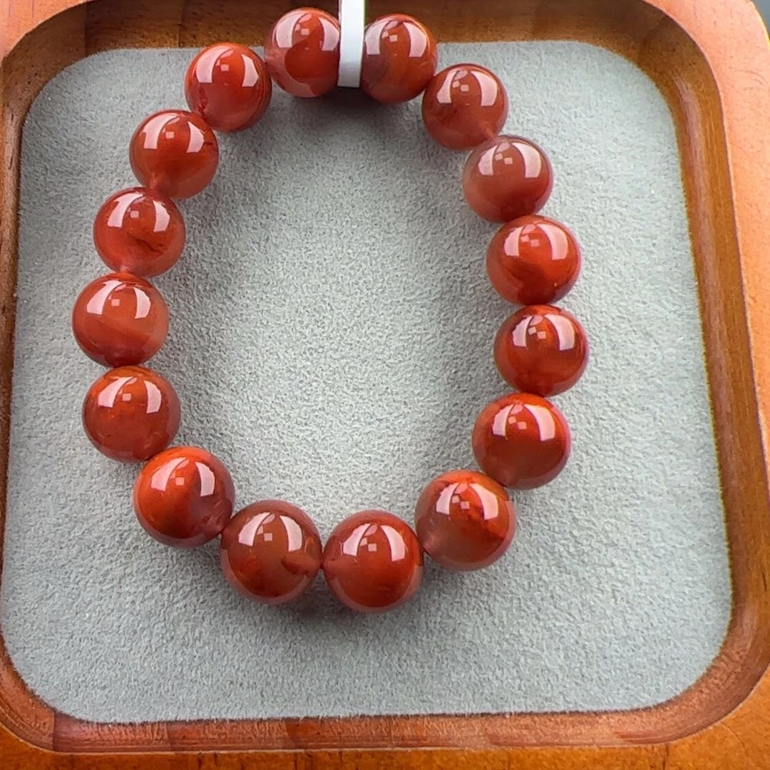 未镶嵌（微透火焰手串12+）南红玛瑙