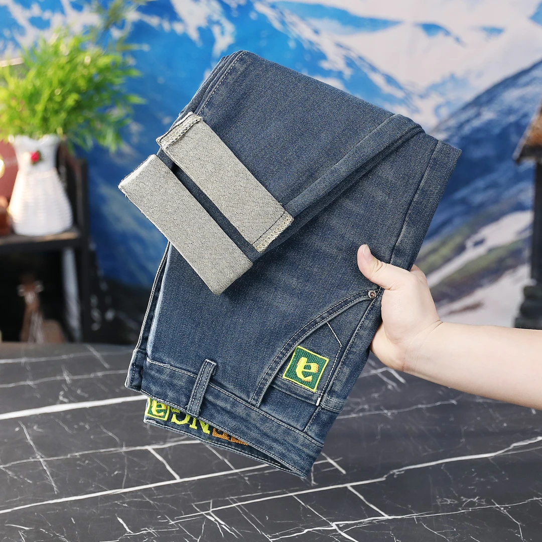 高端牛仔裤男2025爆款春季新款弹力修身潮牌休闲宽松百搭长裤子