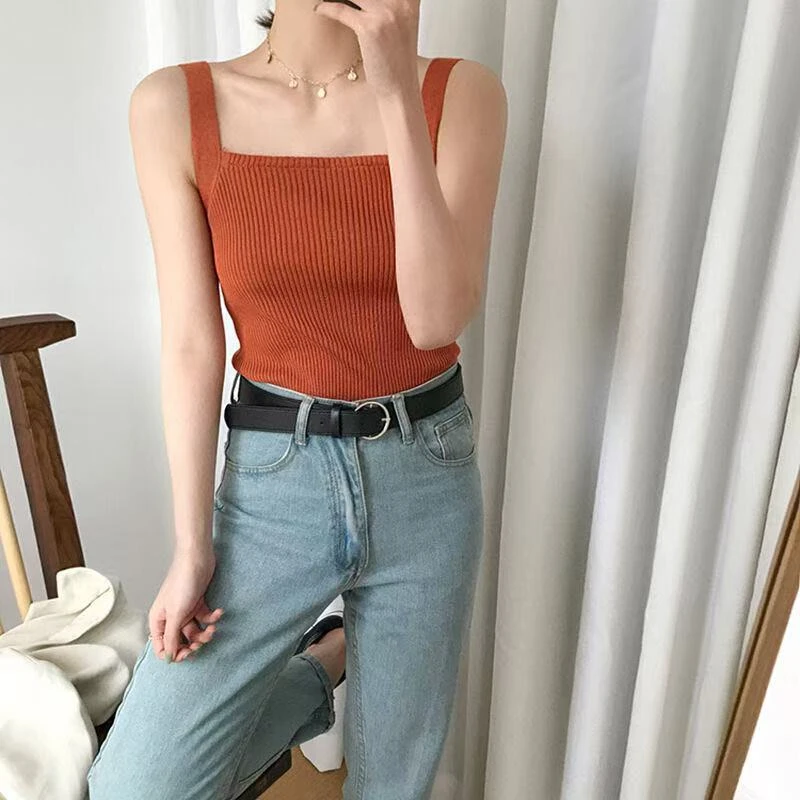 【现货+运费险】吊带背心女遮肚子胖MM通勤显瘦内搭休闲打底衫复古