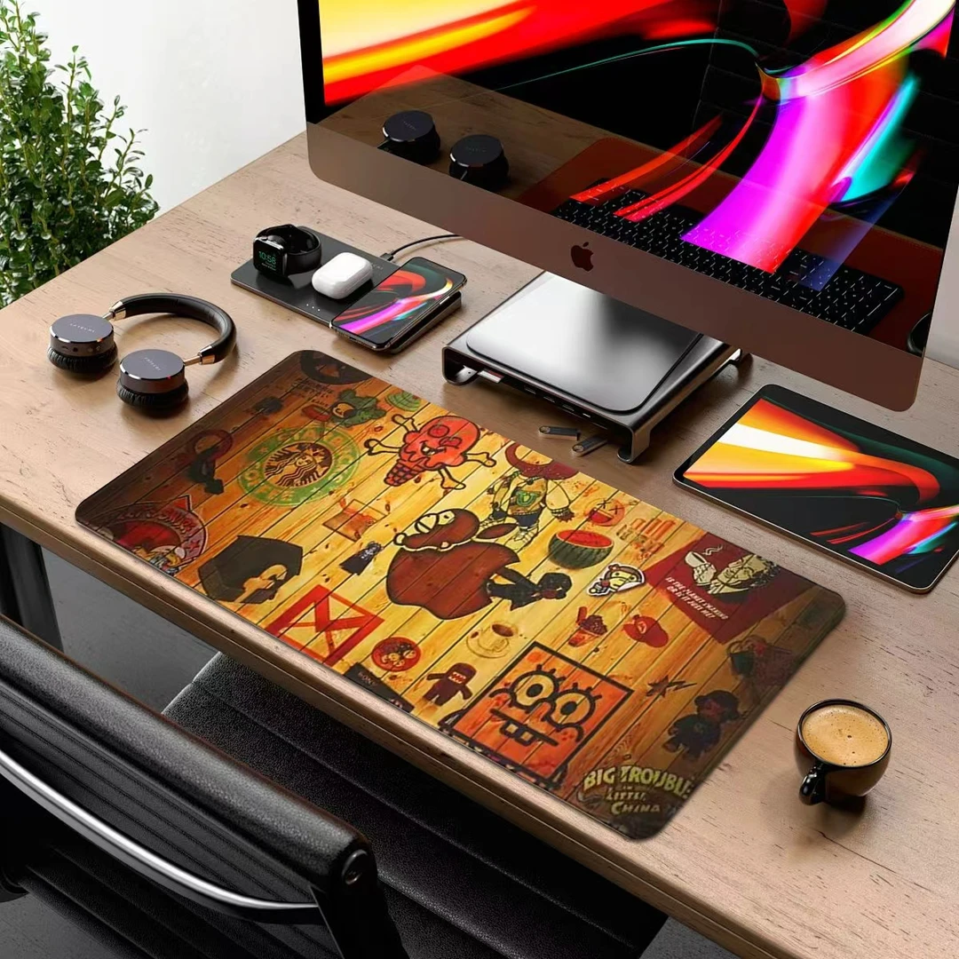 办公创意大号 卡通鼠标垫鼠标垫游戏垫 卡通键盘垫加厚锁边电脑垫