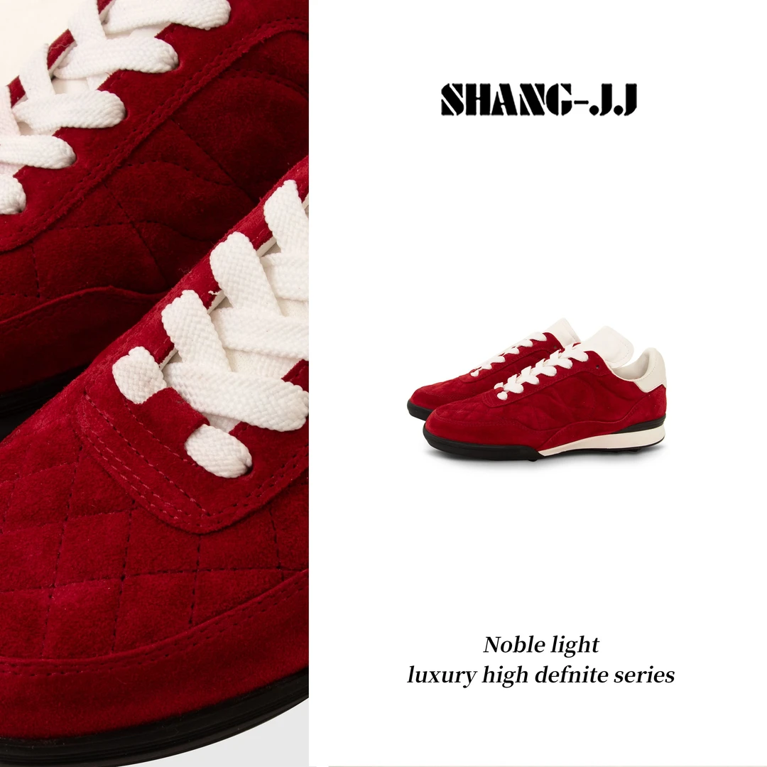 SHANG-JJ【红色德训鞋】24新款休闲运动鞋低帮板鞋圆头q133313p