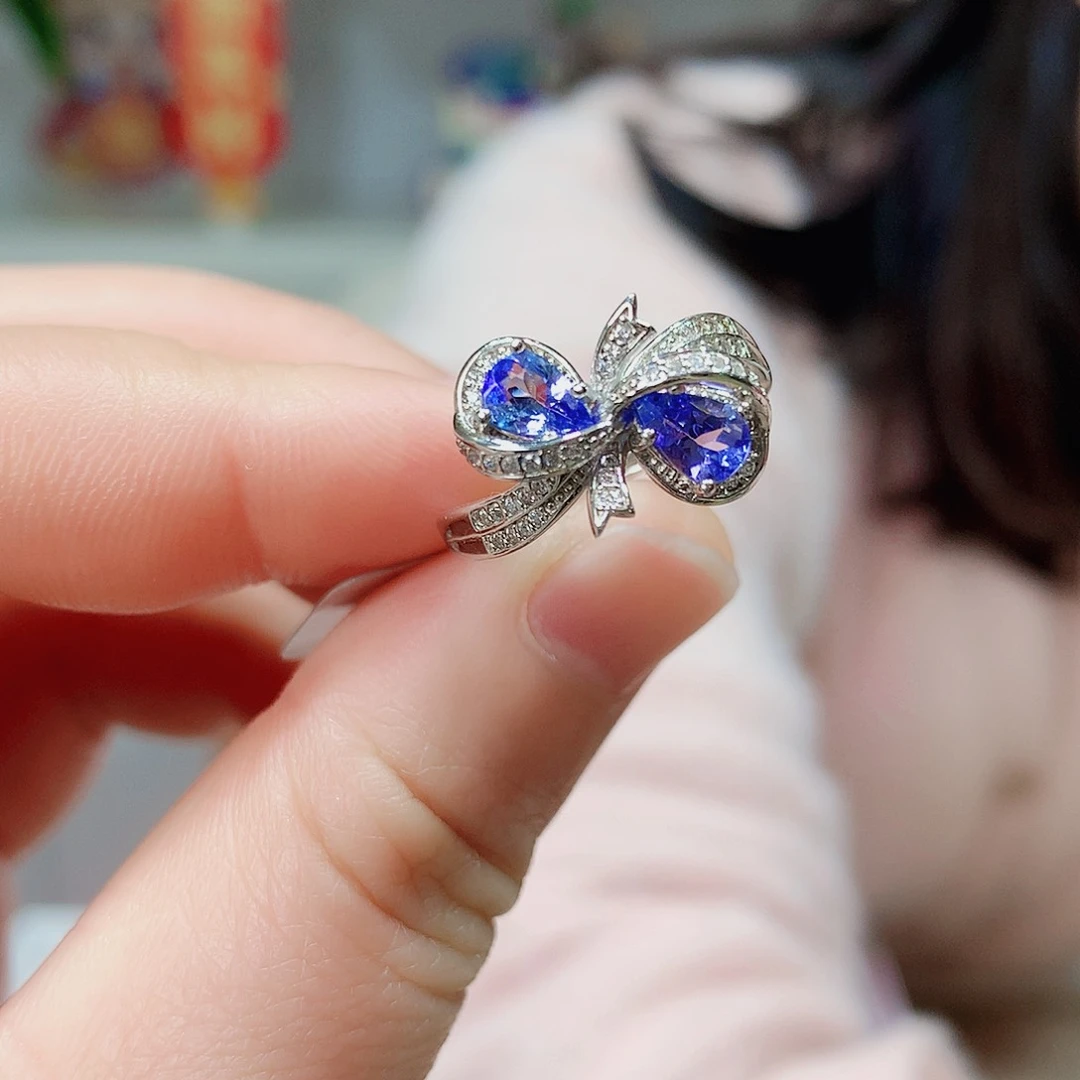 坦桑石戒指银S925镶嵌