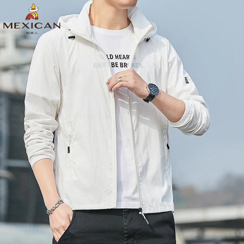 Mexican稻草人户外男士防晒夏季薄款透气可脱卸帽休闲钓鱼衣服