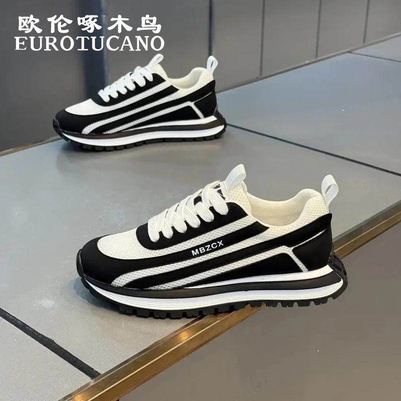 欧伦啄木鸟EUROTUCANO男鞋透气百搭休闲网面鞋男士运动跑步阿甘鞋