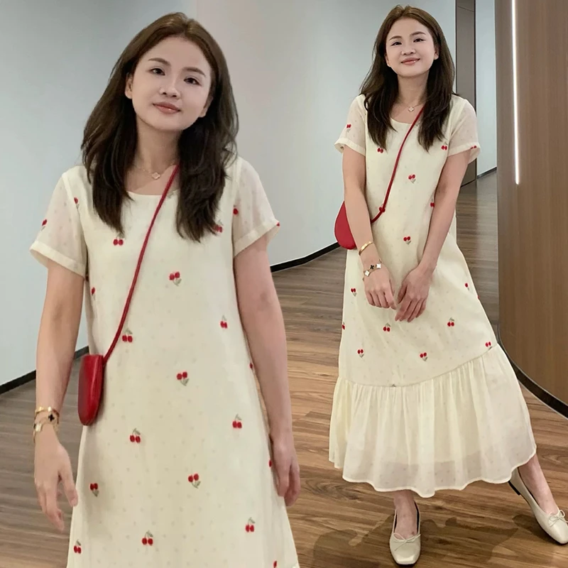 孕妇裙2025夏季新款宽松休闲洋气显瘦气质甜美时尚印花孕妇连衣裙