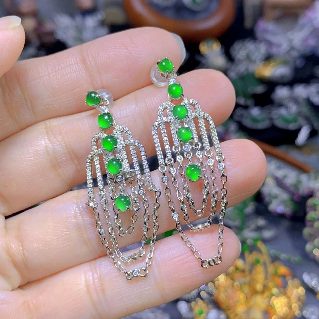 翡翠颈饰银S925镶嵌天然翡翠