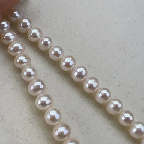 淡水珍珠颈饰银S925镶嵌➕9-10高品极光炫彩天女粉