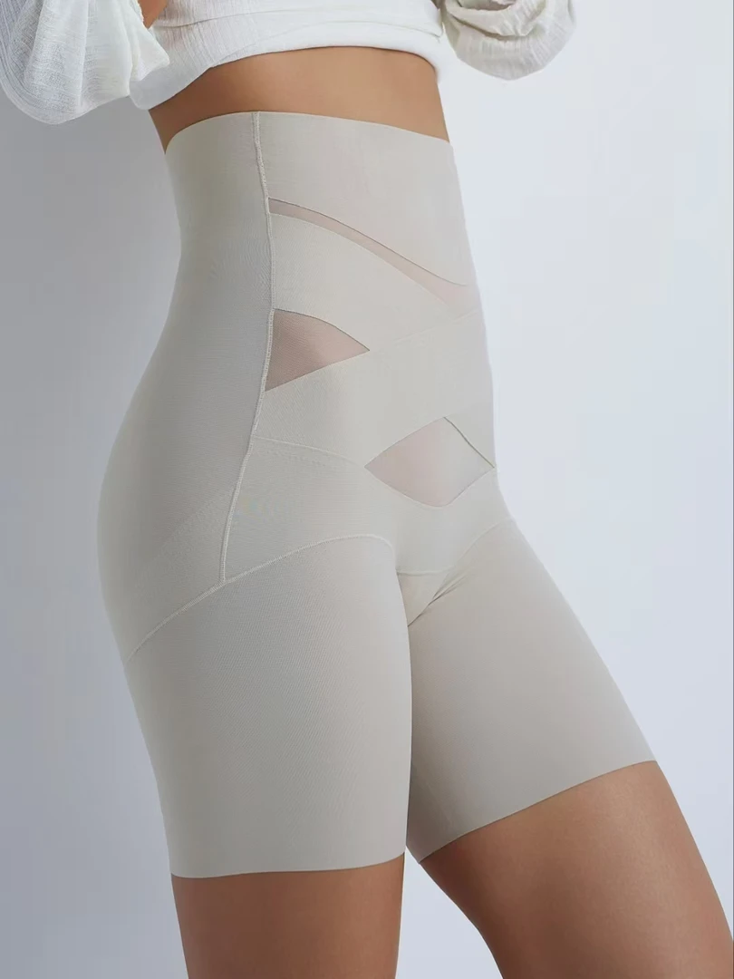 【鞋爱】5549黑绷带高腰收腹裤女强力收小肚子无痕提臀束腰安全内裤