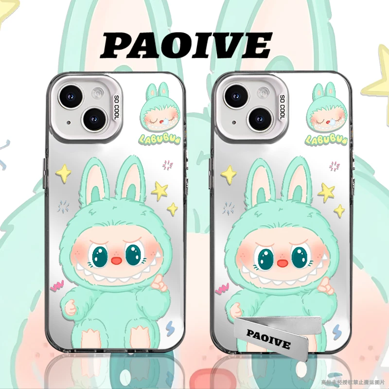 适用苹果华为vivo一加iPhone14小米三星拉布布防摔彩银手机壳