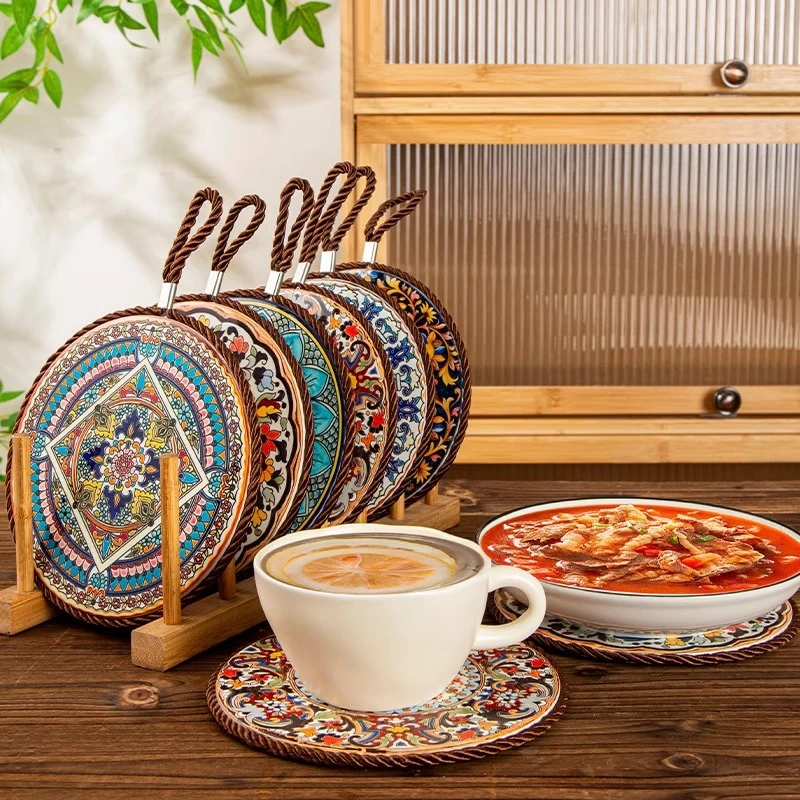 【新疆包邮】耐高温陶瓷软木隔热垫厨房餐桌垫防烫砂锅垫盘子垫碗垫