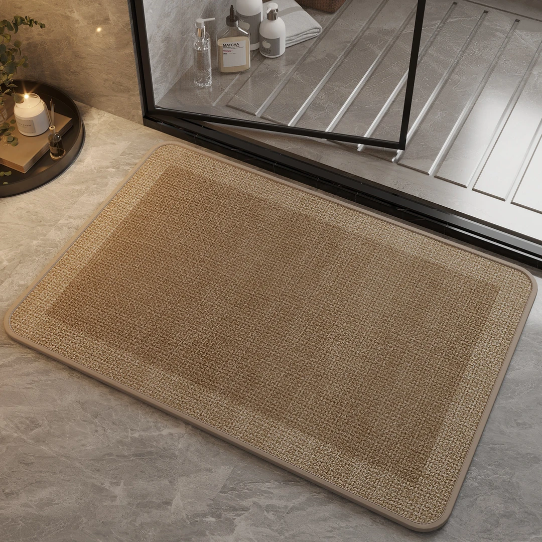 浴室地垫卫生间吸水垫门口家用防滑垫脚垫进门垫仿亚麻可定制地毯