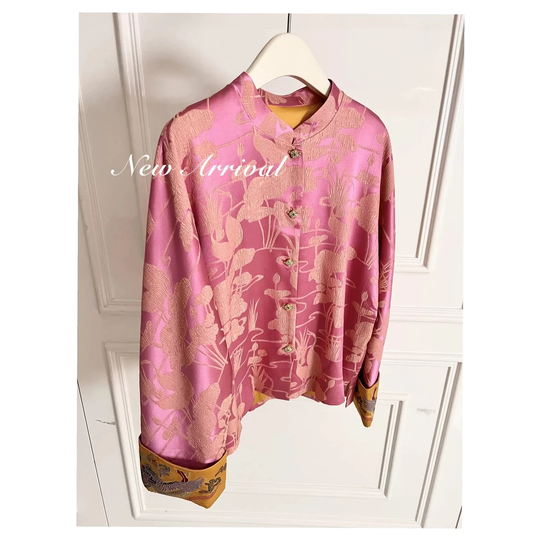 新中式国风外套荷塘鹤舞设计清凉显瘦气质百搭上衣WT-068