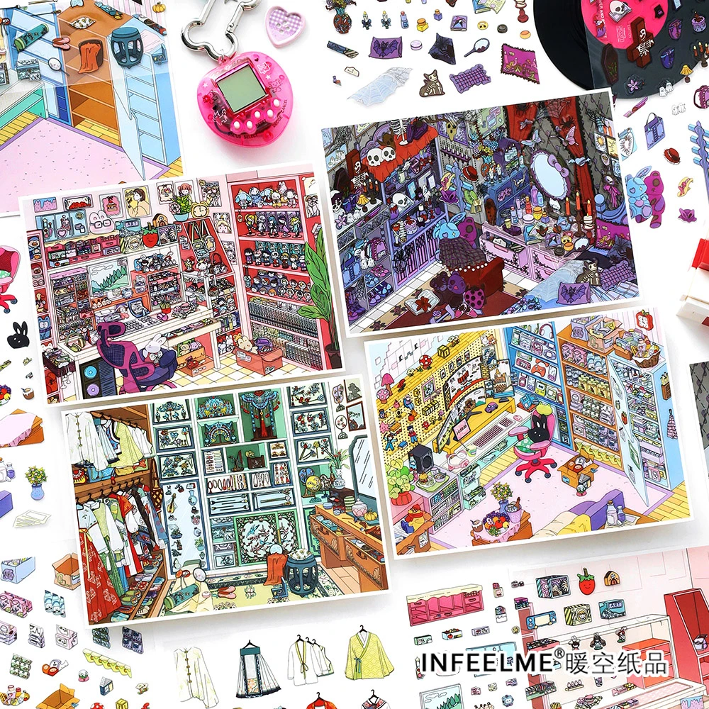 infeel.me我的小屋十八弹3D立体造景微缩英菲造景手工diy玩具贴纸