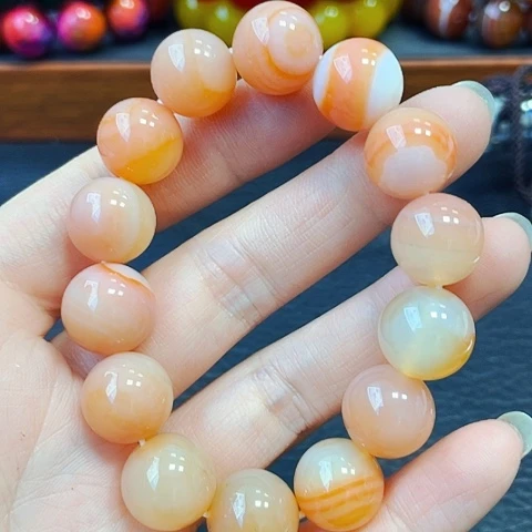 玛瑙/玉髓手链未镶嵌粉色盐源14