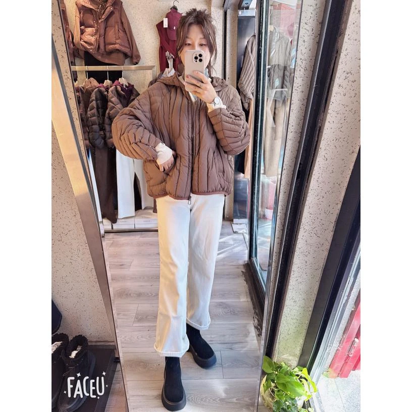 宽松连帽中长款羽绒保暖