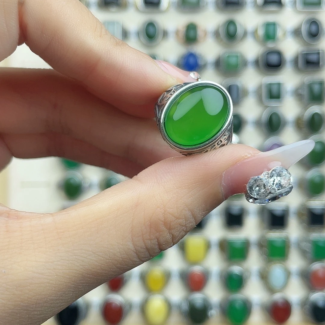 孤***鹰玛瑙/玉髓银S925镶嵌戒指