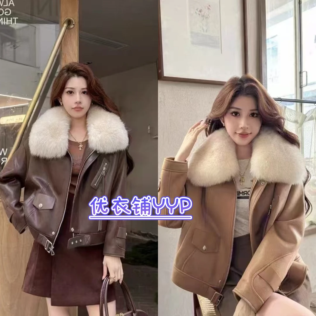 纯色方领气质秋冬加绒网红加厚女装翻领24875