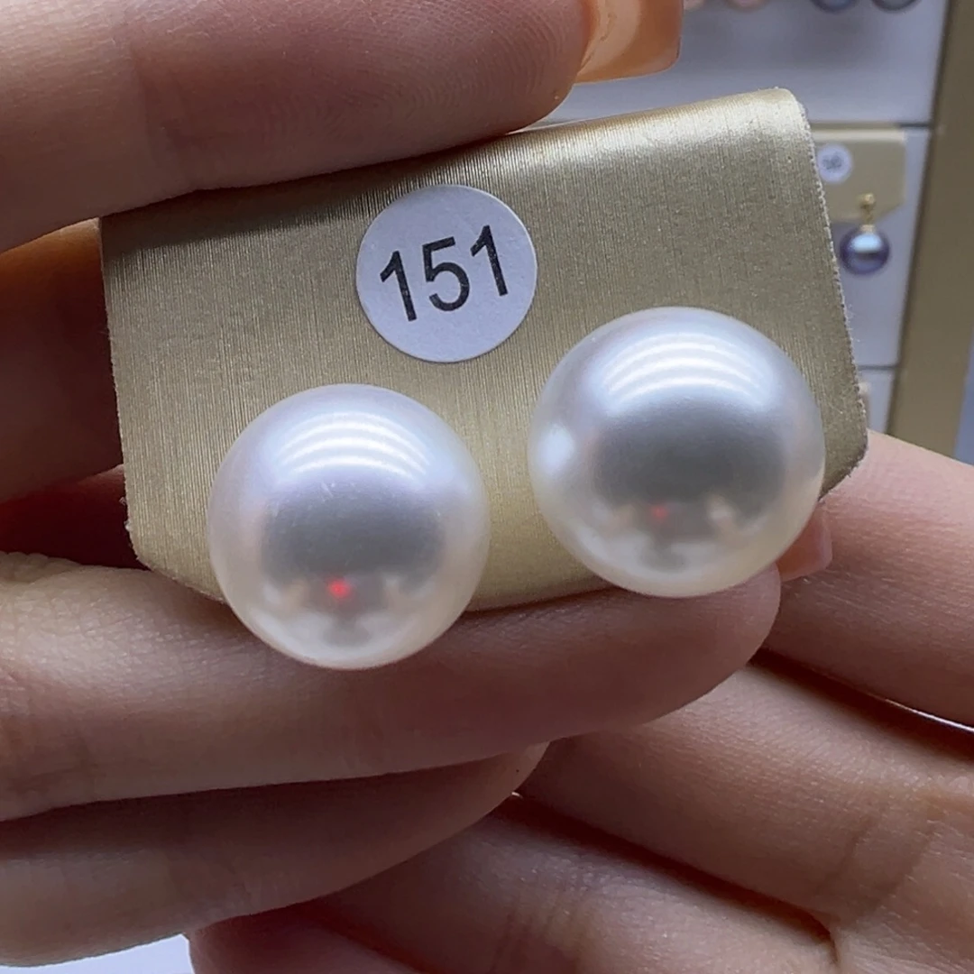 耳饰18K金镶嵌淡水珍珠