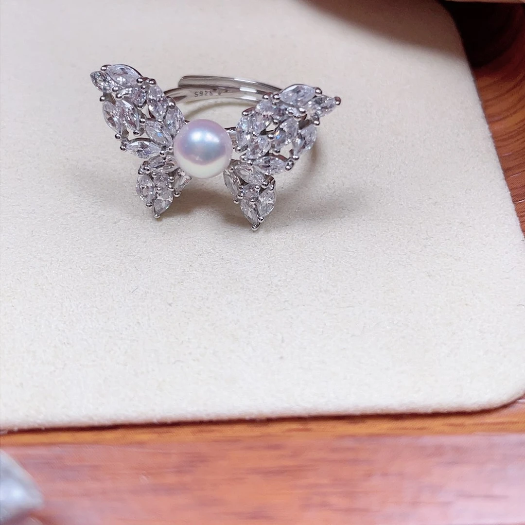 海水珍珠戒指银S925镶嵌