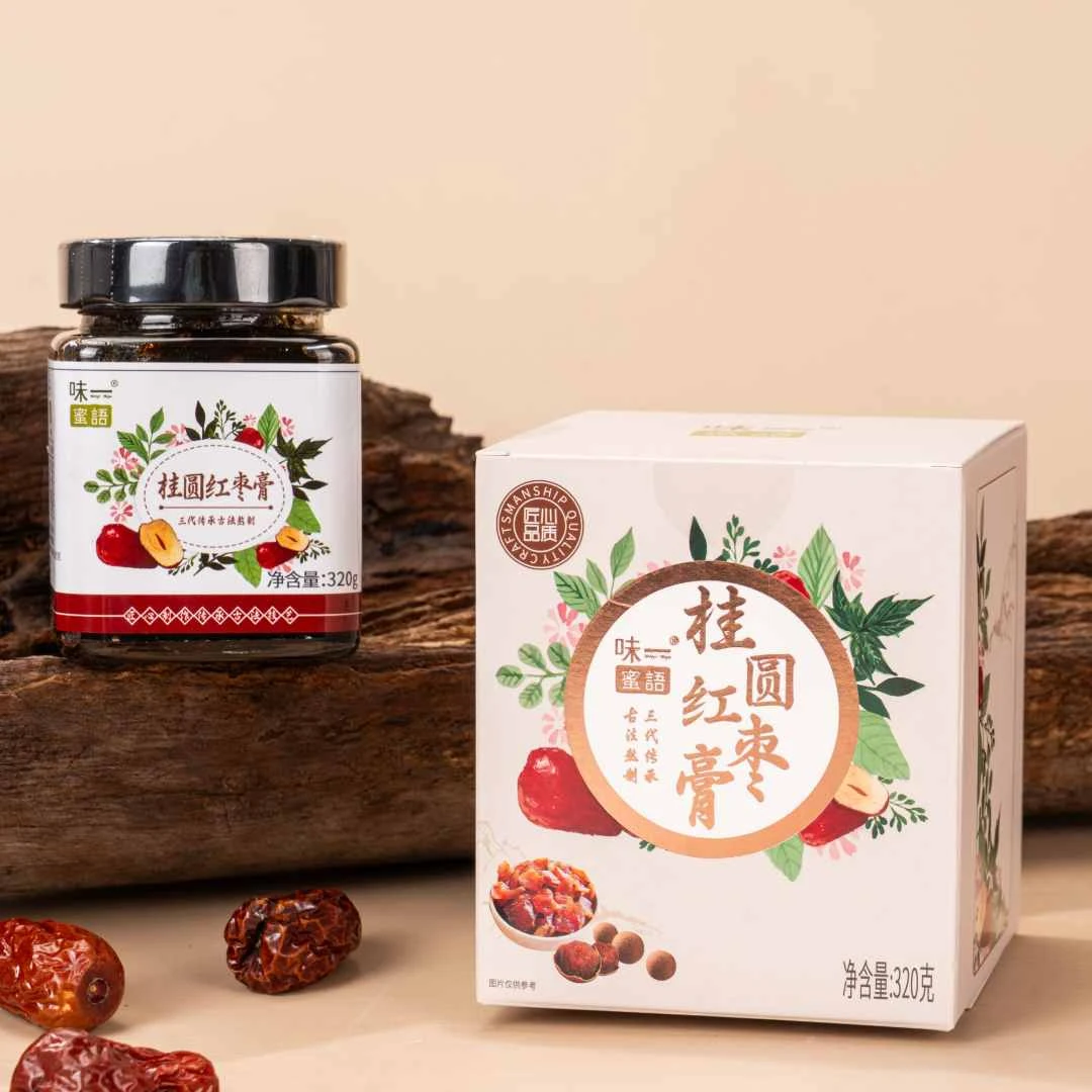 味一蜜语拒绝工业浓缩！古法柴火熬制，桂圆红枣膏的琥珀光泽