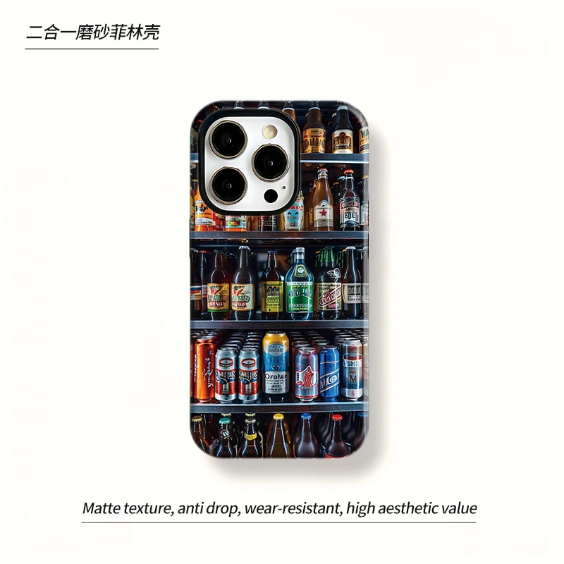 冰镇啤酒适用iphone16苹果15手机壳14promax套13新款12磨砂11高级