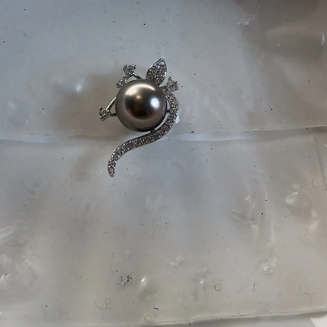 海水珍珠颈饰银S925镶嵌沫*