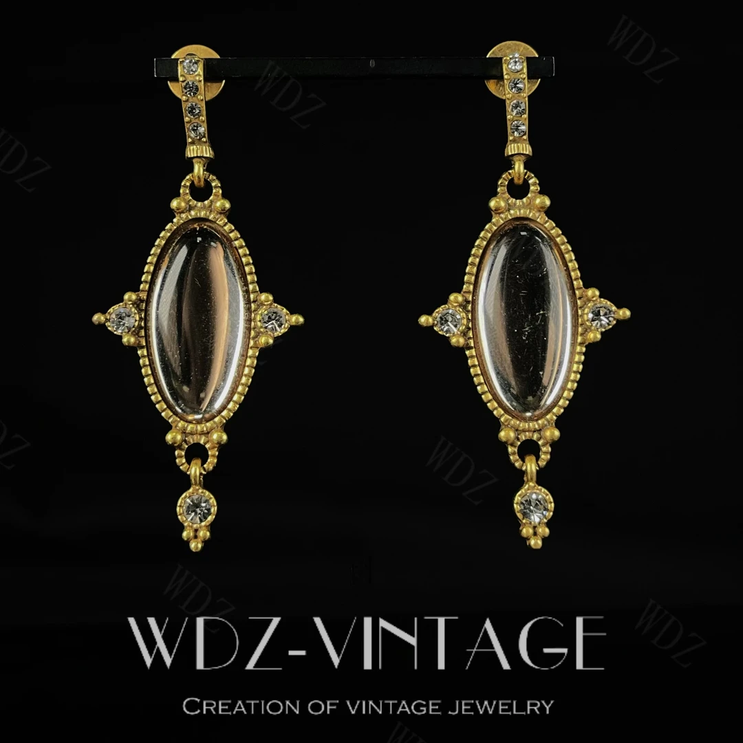 铜合金耳饰 魔镜--中古vintage复古轻奢气质百搭时尚首饰饰品女