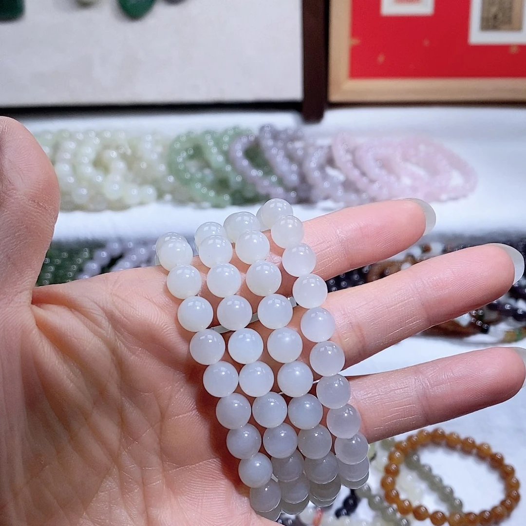 手串未镶嵌和田玉和田玉手串多样性发货拍一发一