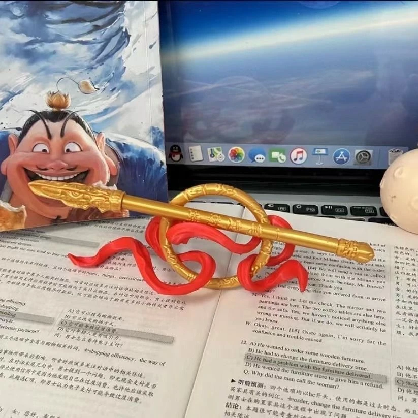 【3D打印现货发售】哪吒一笔定乾坤火尖枪乾坤圈混天绫礼物摆件笔