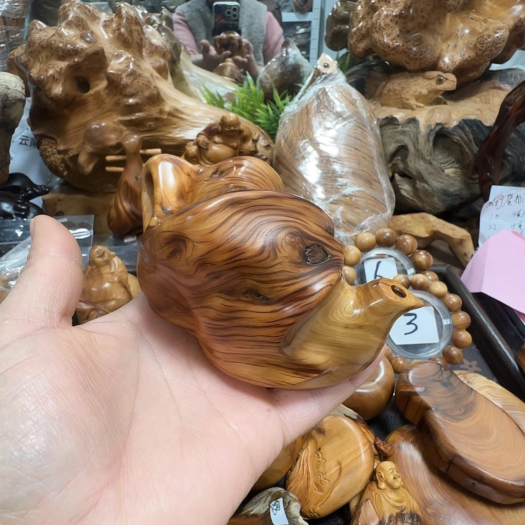 柏木（崖柏）太行崖柏陈化虎皮纹把把壶