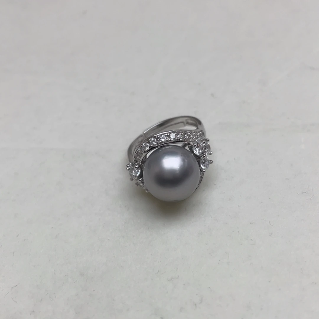 海水珍珠银S925镶嵌戒指