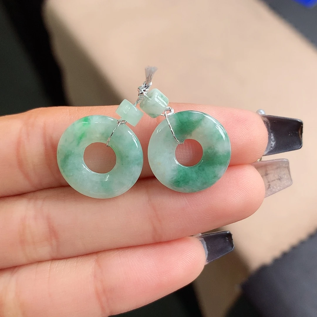 翡翠戒指未镶嵌甜甜圈一对