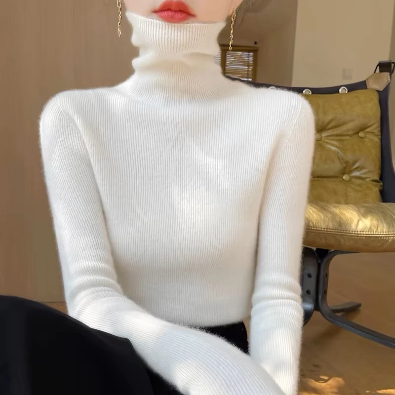 （加厚安迪绒）堆堆领冬款毛衣女打底衫针织保暖高弹亲肤