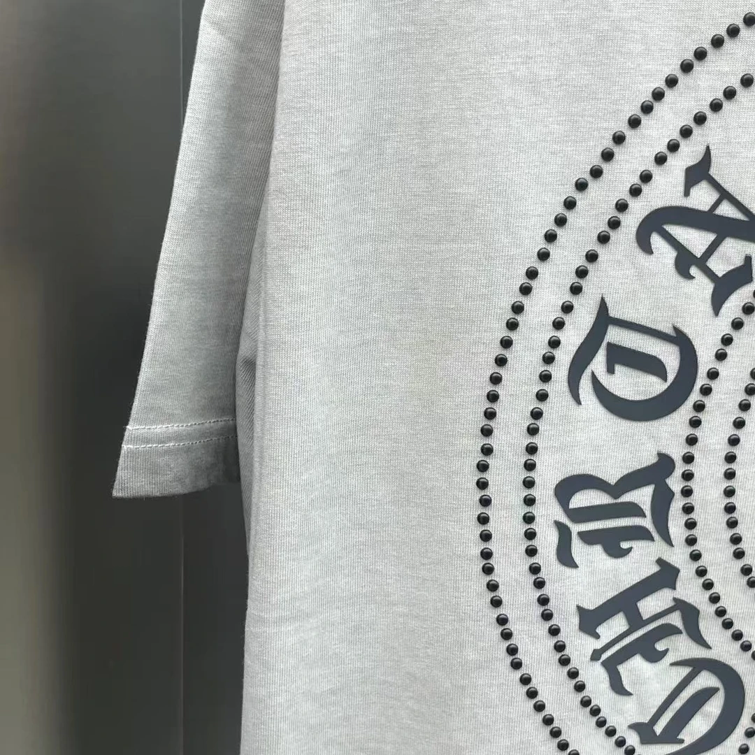 8142罗马蹄铆钉2025新款水洗半袖男女同款马蹄T恤-24号