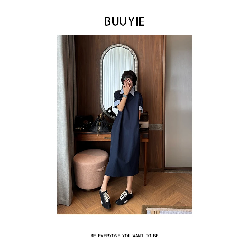BUUYIE 25SS 【‌曜矜】老钱风休闲百搭气质连衣裙 250575