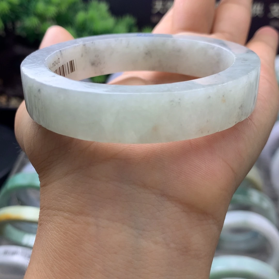 定制翡翠天然翡翠手镯未镶嵌57/58 正圈 冰乌鸡