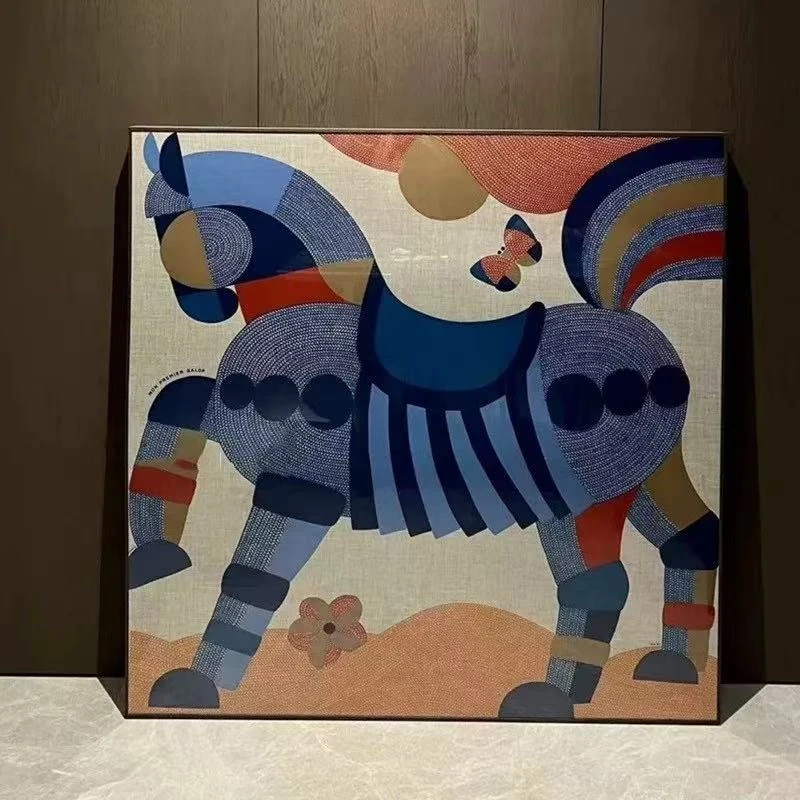 马小众挂画美式田园风格画办公室儿童房玄关客厅画8080