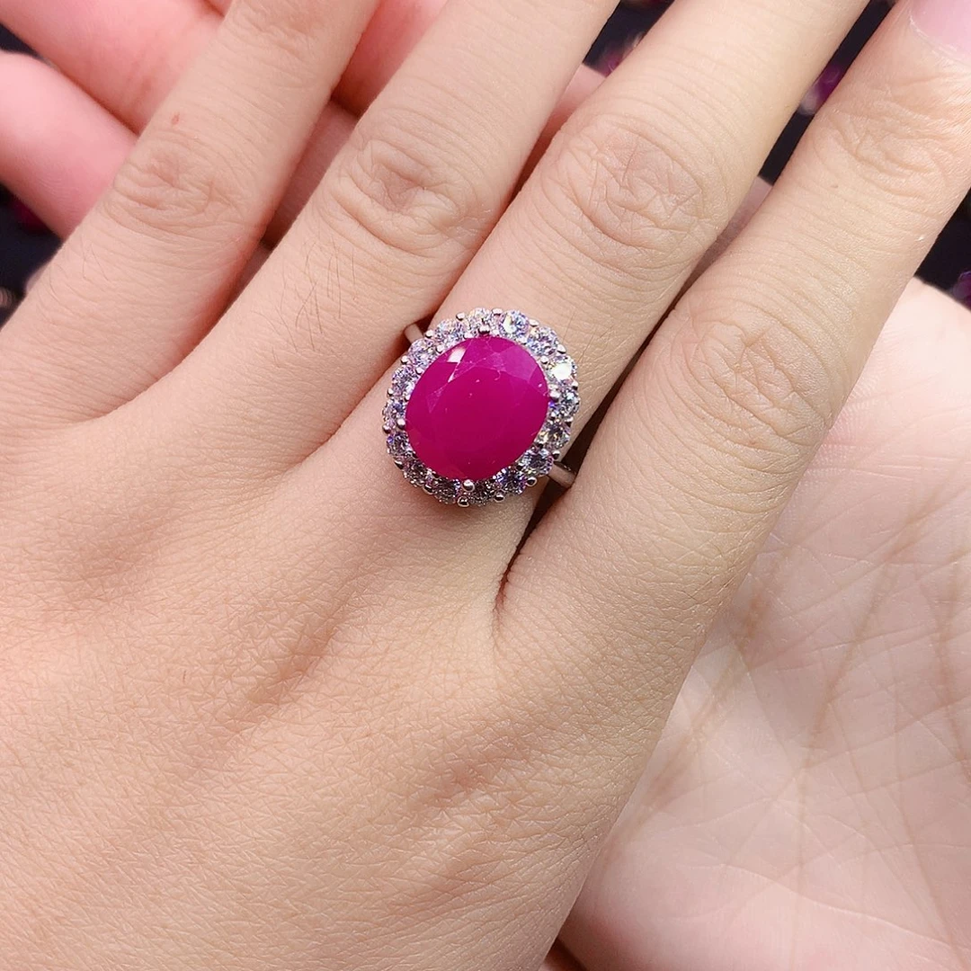 银S925镶嵌红宝石戒指