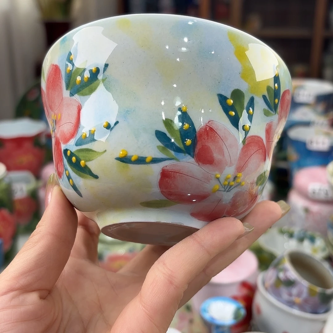 瓷片景德镇手绘高温釉下彩陶瓷茶具