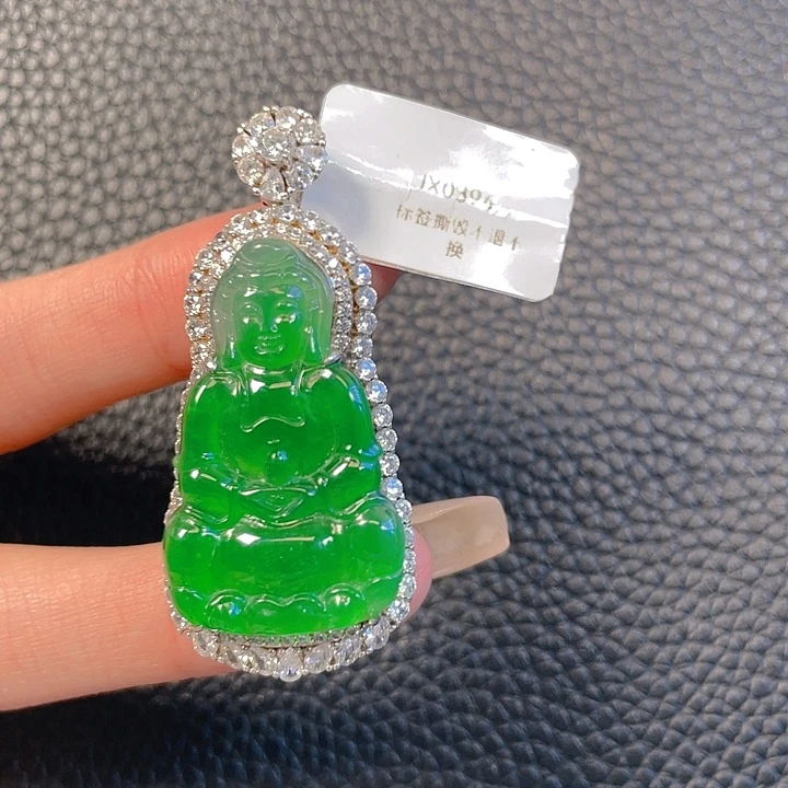 颈饰银S925镶嵌翡翠